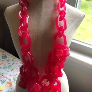 J. Crew Chain-link hot pink necklace